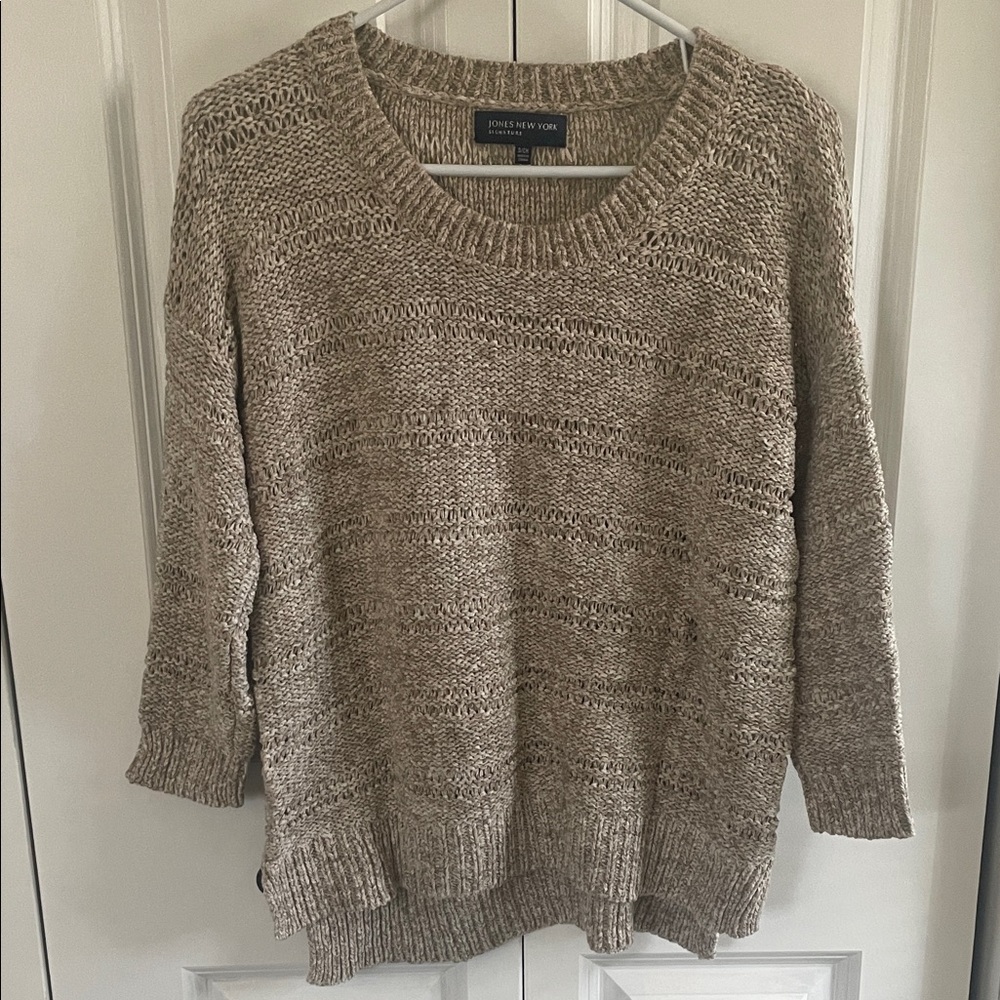 Jones New York Women's Beige Knit Sweater